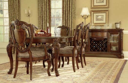 Old World Shield Back Side Chair with Fabric Seat