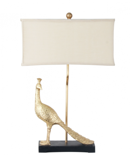 27"H POLY PEACOCKTABLE LAMP