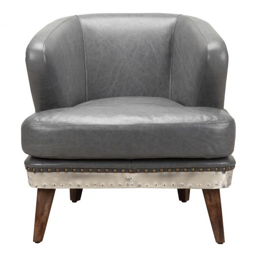 Cambridge Club Chair Lava Grey Leather