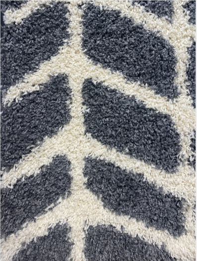 Roots Dark Leaf Black Rug