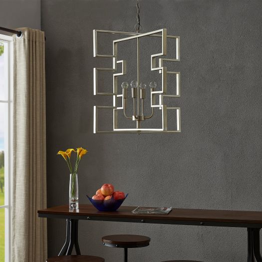 Puzzled Silver Leaf Finish Pendant Lamp