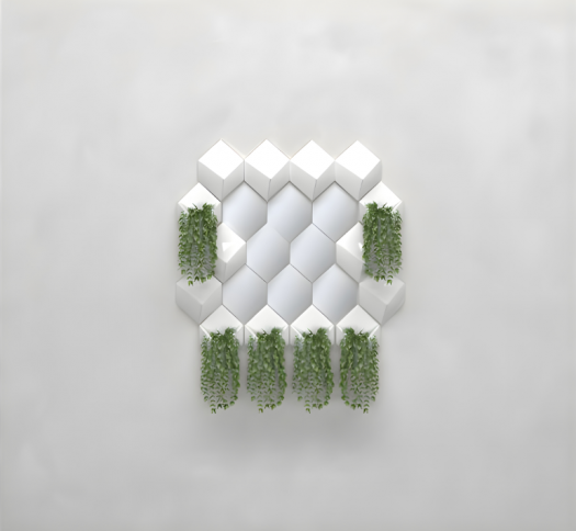Porcelain Wall Planter W/Mirror -Swap14Mr8
