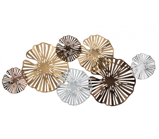 METAL 41" FLOWER WALL DECO, GOLD WB