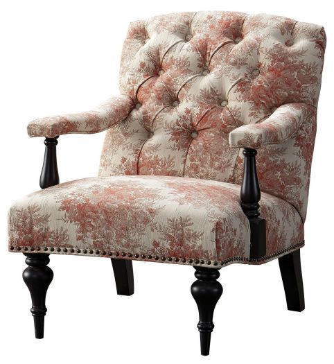 Roots Coral Pattern Accent Chair